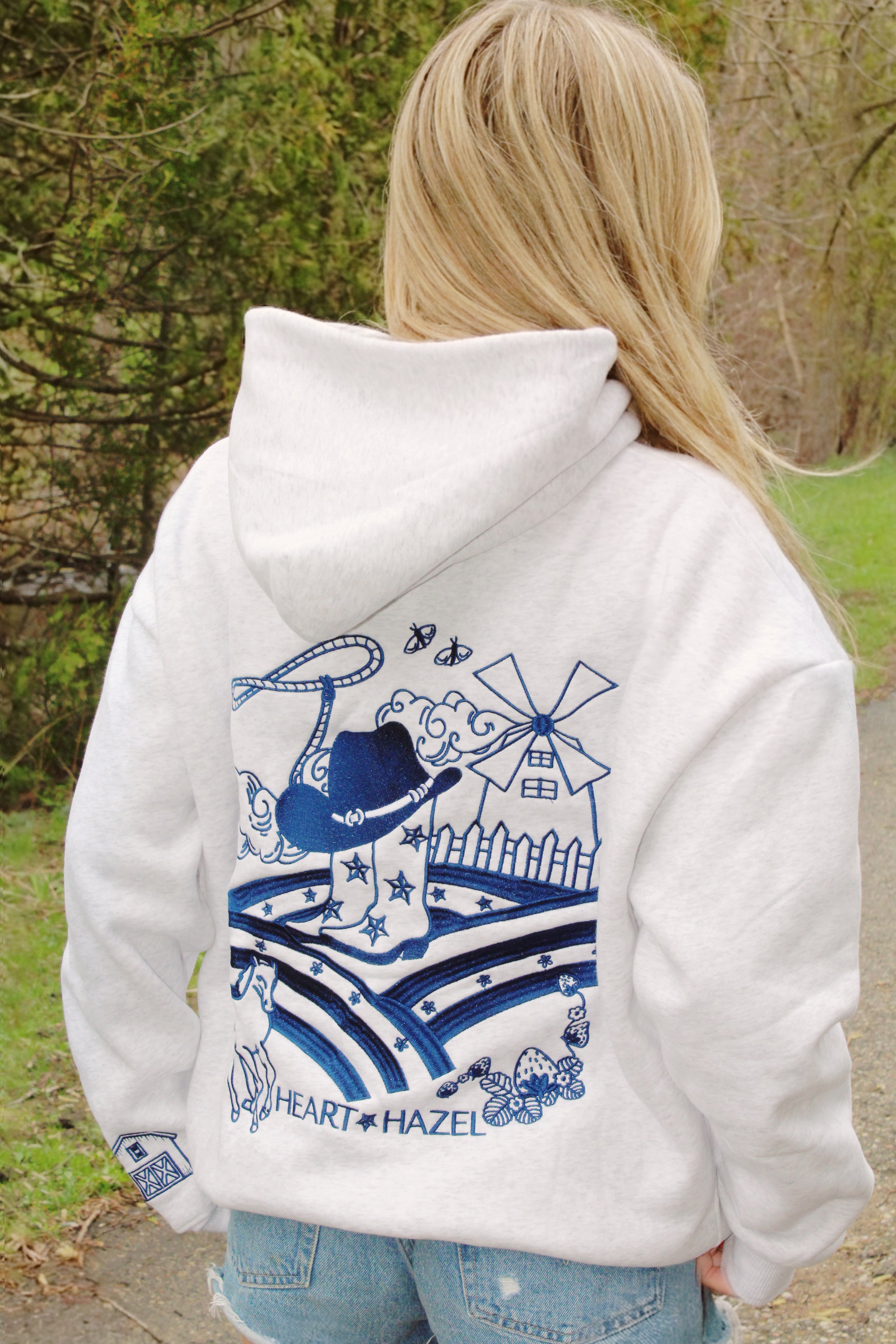 "Hazel Fields" Hoodie in Midnight Prairie