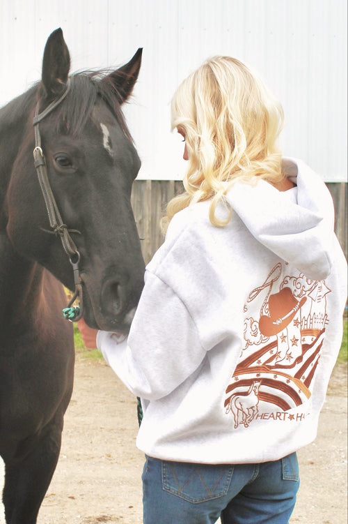 PRE-ORDER “Hazel Fields” Hoodie in Heather Cloud White