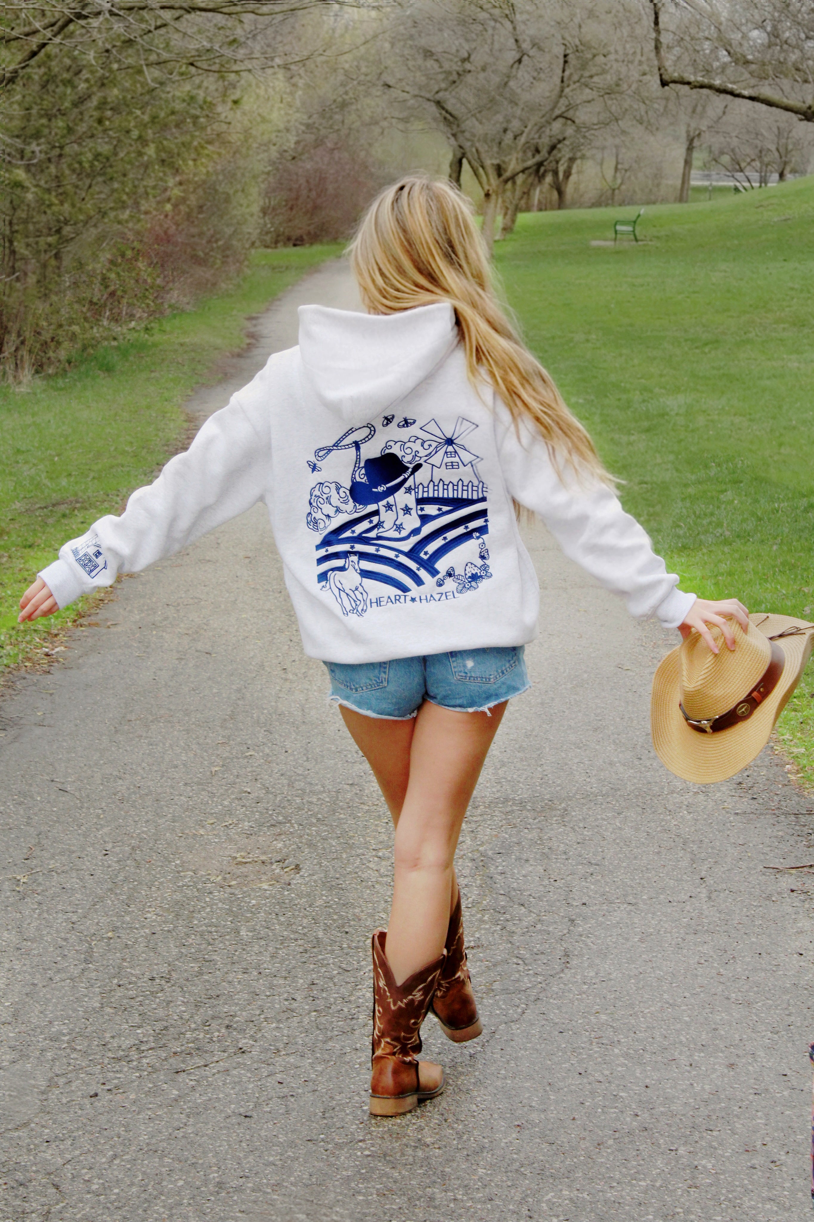 "Hazel Fields" Hoodie in Midnight Prairie