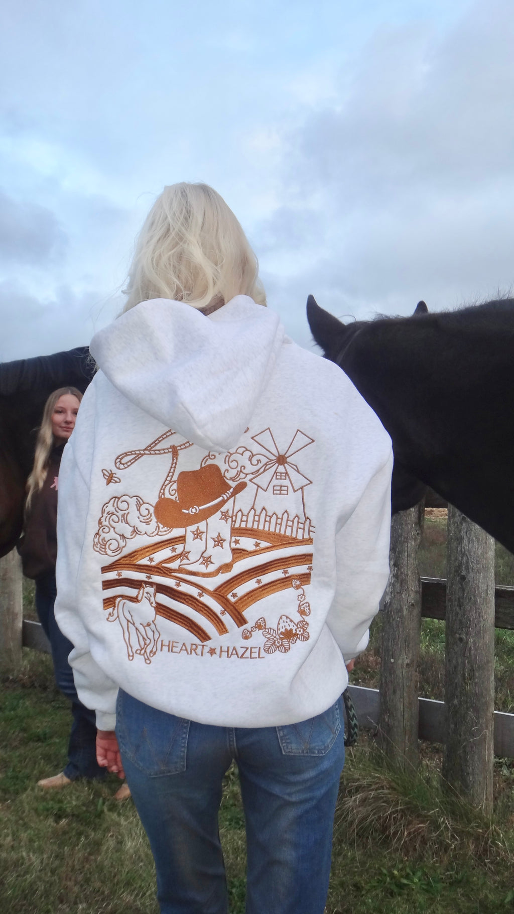 PRE-ORDER “Hazel Fields” Hoodie in Heather Cloud White